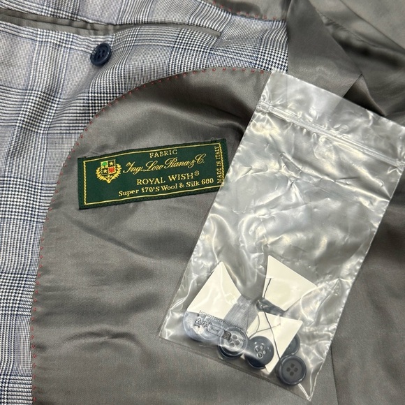 Daniel Cremieux Loro Piana 40R 34W Loro Piana Wool & Silk Blue Check Suit NWT - Picture 2 of 16
